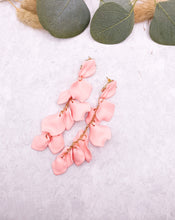 Load image into Gallery viewer, Long flower petal earrings
