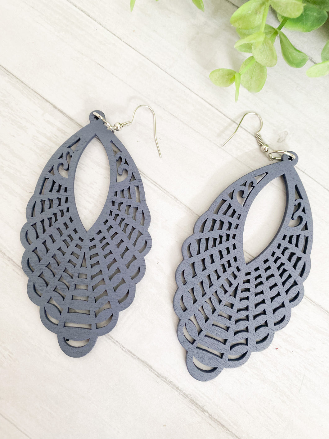 Wood web earrings